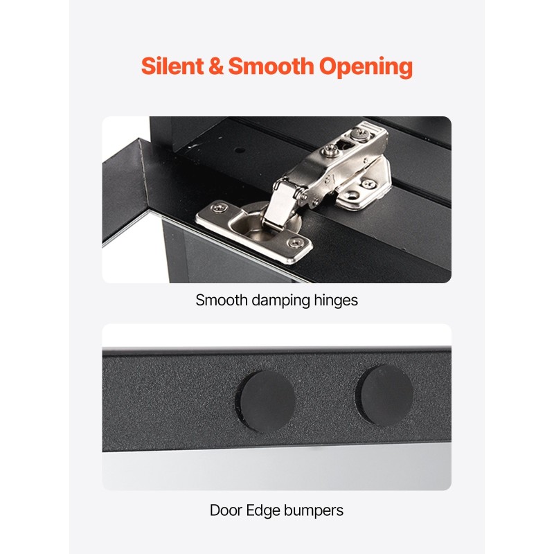 Peilillinen lääkekaappi kylpyhuoneeseen alumiinirungolla kaksi säädettävää hyllyä