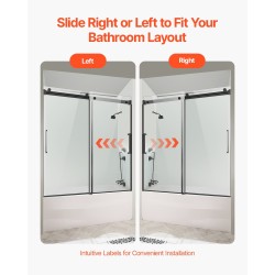 Kehyksetön liukuovi kylpyammeeseen kaksiosainen kahdeksan millimetriä karkaistu turvalasi musta