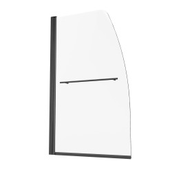 Puolikas kehyksetön suihkuovi ammeeseen musta 864x1397 mm 6 mm karkaistu lasi