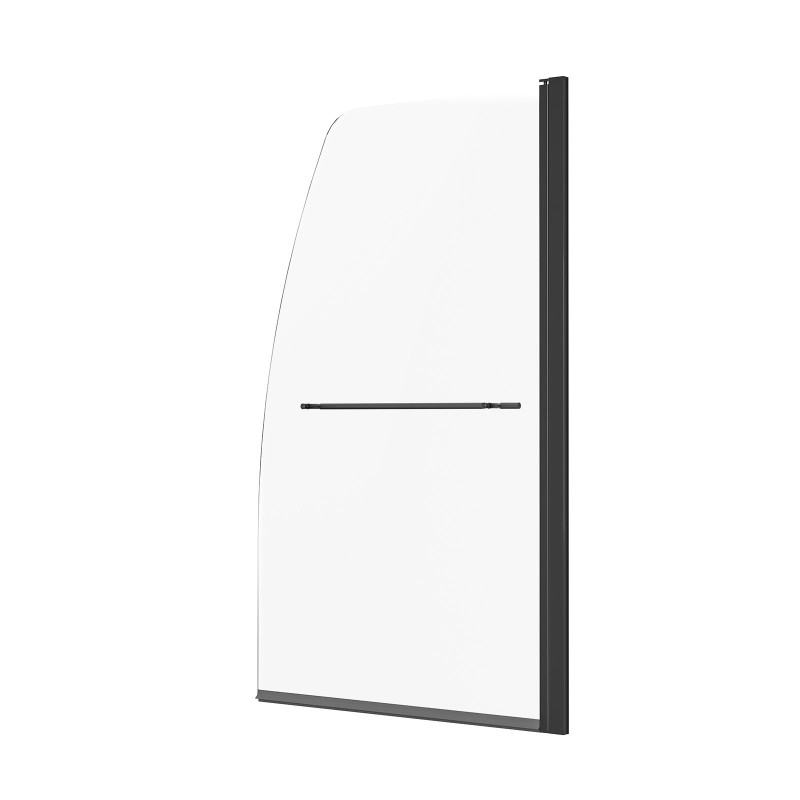 Puolikas kehyksetön suihkuovi ammeeseen musta 864x1397 mm 6 mm karkaistu lasi