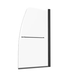 Puolikas kehyksetön suihkuovi ammeeseen musta 864x1397 mm 6 mm karkaistu lasi