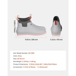 Miesten kumisaappaat vedenpitävät kumiset US-koko 9 nilkkapituiset