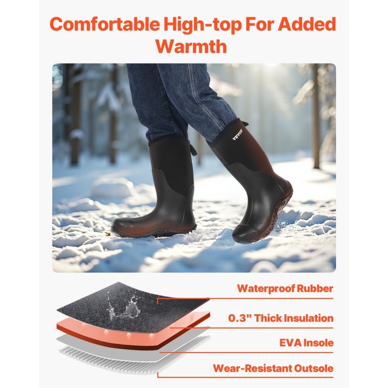 Miesten kumisaappaat kumipäällisellä teräsvarvassuojalla koko 11 työ- ja ulkokäyttöön