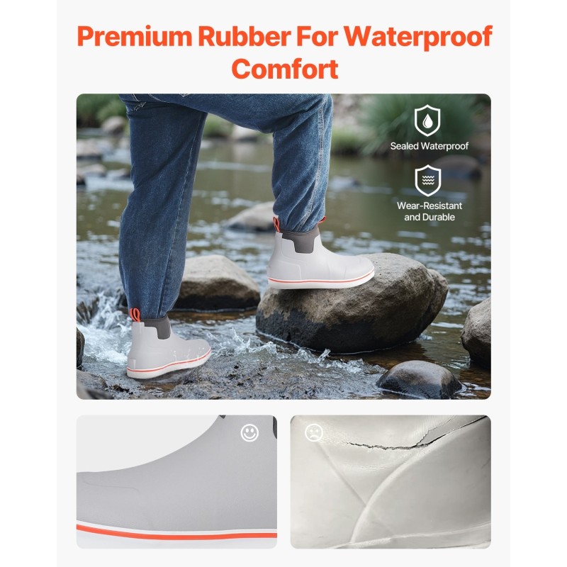 Kumisaappaat miehille vedenpitävät nilkkapituiset kevyet EVA-sisäpohjaiset koko 11