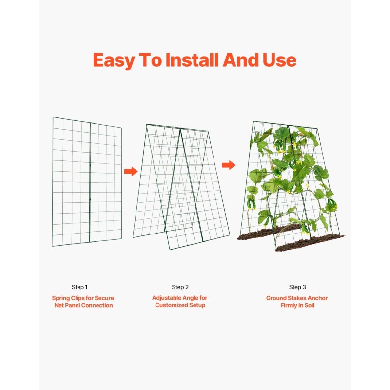A-muotoinen köynnöstuki rautarunko ruosteenestopinnoitteella 117 cm kurkuille ja tomaateille