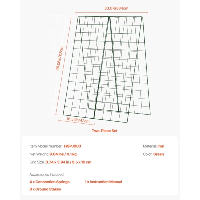 A-muotoinen köynnöstuki rautarunko ruosteenestopinnoitteella 117 cm kurkuille ja tomaateille
