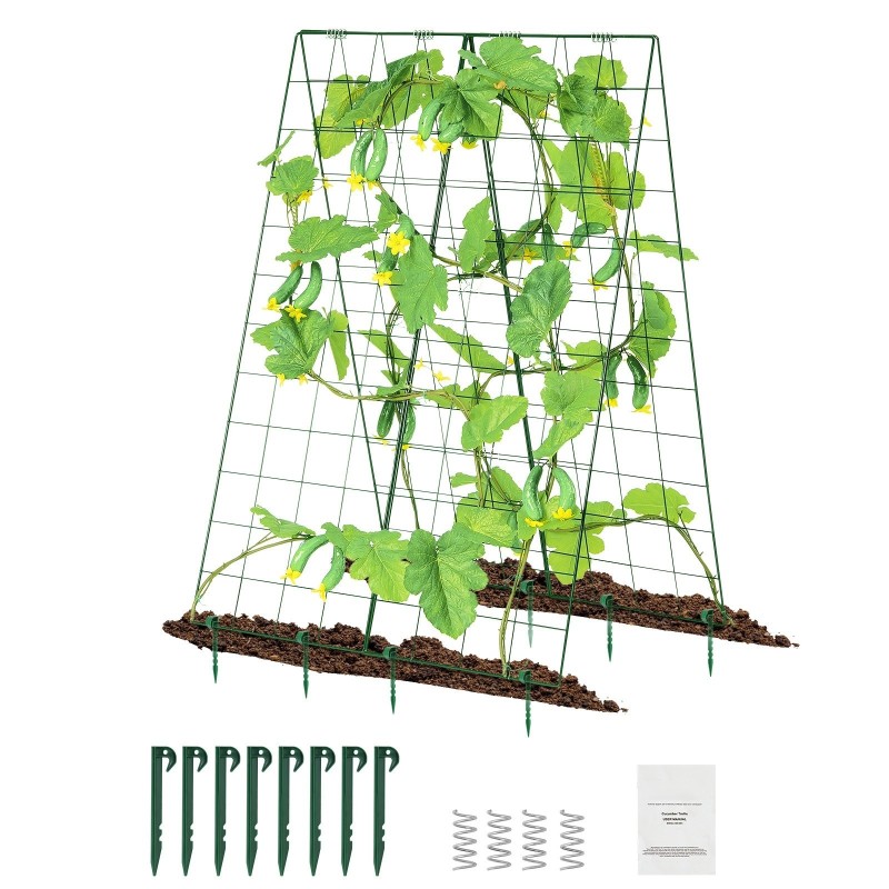 A-muotoinen köynnöstuki rautarunko ruosteenestopinnoitteella 117 cm kurkuille ja tomaateille