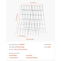A-muotoinen kurkkutuki rautainen kaksiosainen 100 x 80 cm vihreä käyttövalmis