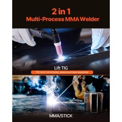 Hitsauskone MMA ja Lift-TIG IGBT-invertterillä 205 A kompakti kannettava