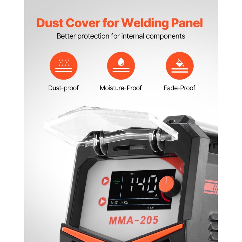 Hitsauskone MMA ja Lift-TIG IGBT-invertterillä 205 A kompakti kannettava