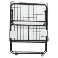 Taitettava rullasänky metallirunkoinen 136 kilogramman kantavuus 10 senttimetrin vaahtopatja pyörillä