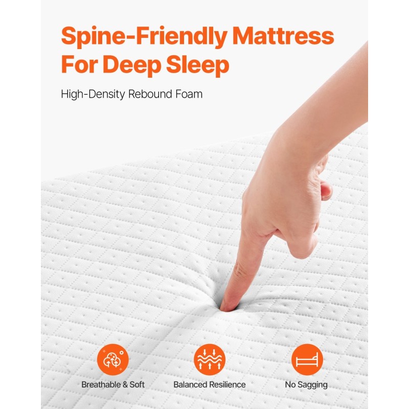 Taitettava vierassänky metallirungolla vaahtomuovipatjalla 98×190 senttimetriä kantavuus 204 kiloa