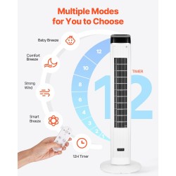 Lattiamallinen lapaton neljäkymmenen tuuman tornituuletin kolme nopeutta seitsemänkymmenen asteen värähtely