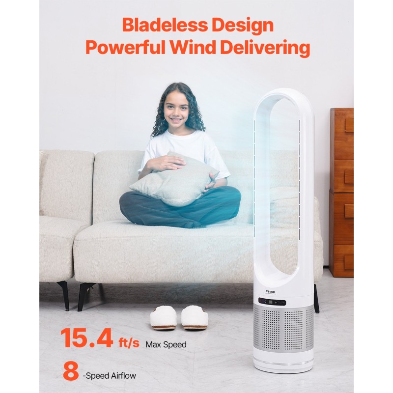 Lapaton tornituuletin 40-tuumainen ABS-muovi H13 HEPA-suodatus 8 nopeustasoa 8H ajastin