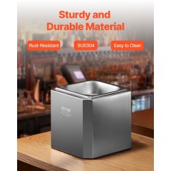 Lasijäähdytin 304-ruostumattomasta teräksestä, kompaktikokoinen, halkaisija enintään 100 mm, 8–10 sekuntia