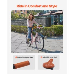 Polkupyörä 26-tuumaiset renkaat 7-vaihteinen hiiliteräsrunko etukori kaupunkiajoon