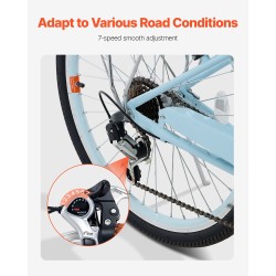 Rantapyörä 26-tuumainen 7-vaihteinen hiiliteräsrunko säädettävä satula etukori takatavarateline