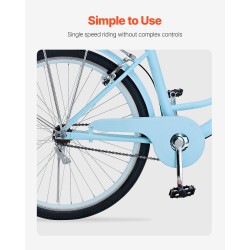 Cruiser-pyörä 26-tuumainen hiiliteräsrunko ergonominen ajoasento tilava etukori takateline