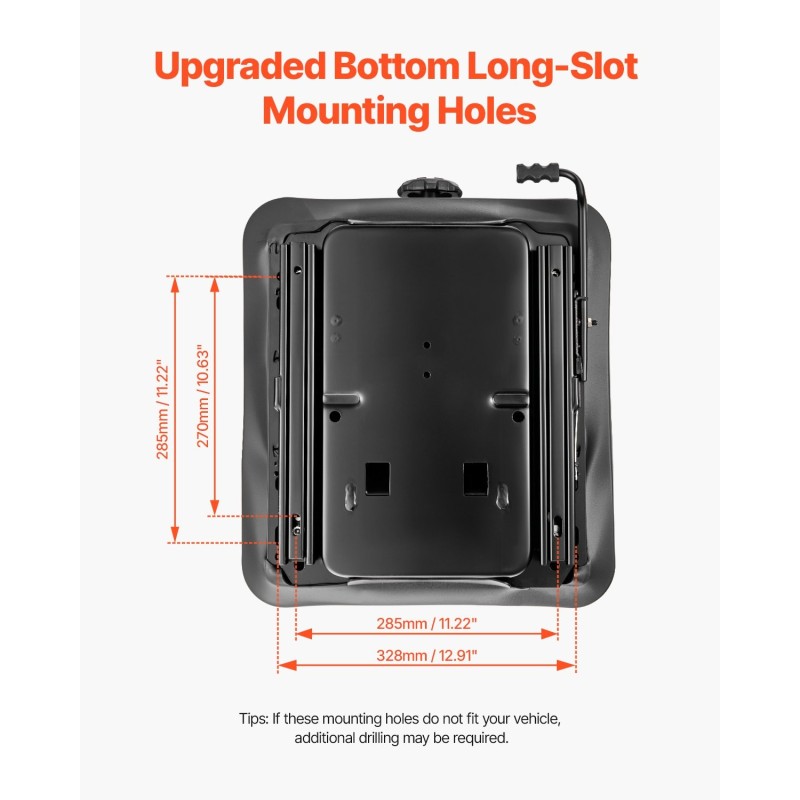 Ilmajousitettu istuimen jousitus terästä 490x420x150 mm yleismallinen