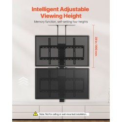 Lattiakiinnitteinen sähköinen television nostoteline hiiliteräs 32–70 tuumaisille 54 kg kantavuudella