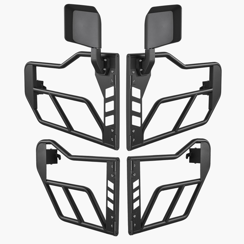 Teräsputkiovet 4-oviseen Jeep Wrangler JL ja Gladiator JT DOT-sertifioiduilla taustapeileillä