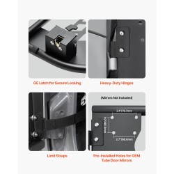 Putkirakenteiset metalliset ovet 4-oviselle Jeep Wranglerille ja Gladiatorille