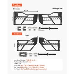 Putkirakenteiset metalliset ovet 4-oviselle Jeep Wranglerille ja Gladiatorille