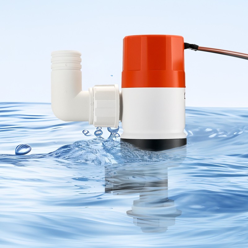 Elävänäpitopumppu ABS-muovirunkoinen kompakti vesitiivis 69 l/min kaksoissisääntulo veneisiin