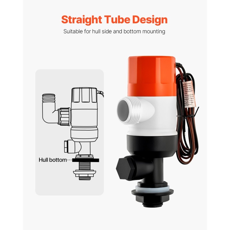Ilmapumppu elävälle kalasäiliölle 12V 50 l/min ABS-kotelo upotettava