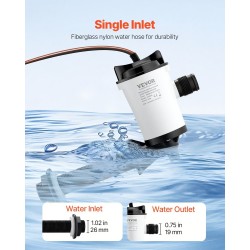 Uppoasennettava livewell-pumppu ABS runko veneisiin 50 l/min 12 V