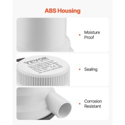 Veneen kalasäiliöpumppu ABS-kotelo 101 l/min kaksoissisääntuloilla 12V IPX7