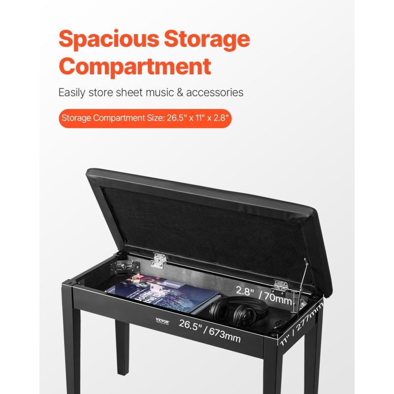 kaksinpelipianopenkki säilytystilalla pehmustettu istuin keinonahkapäällisellä massiivipuurunkoinen