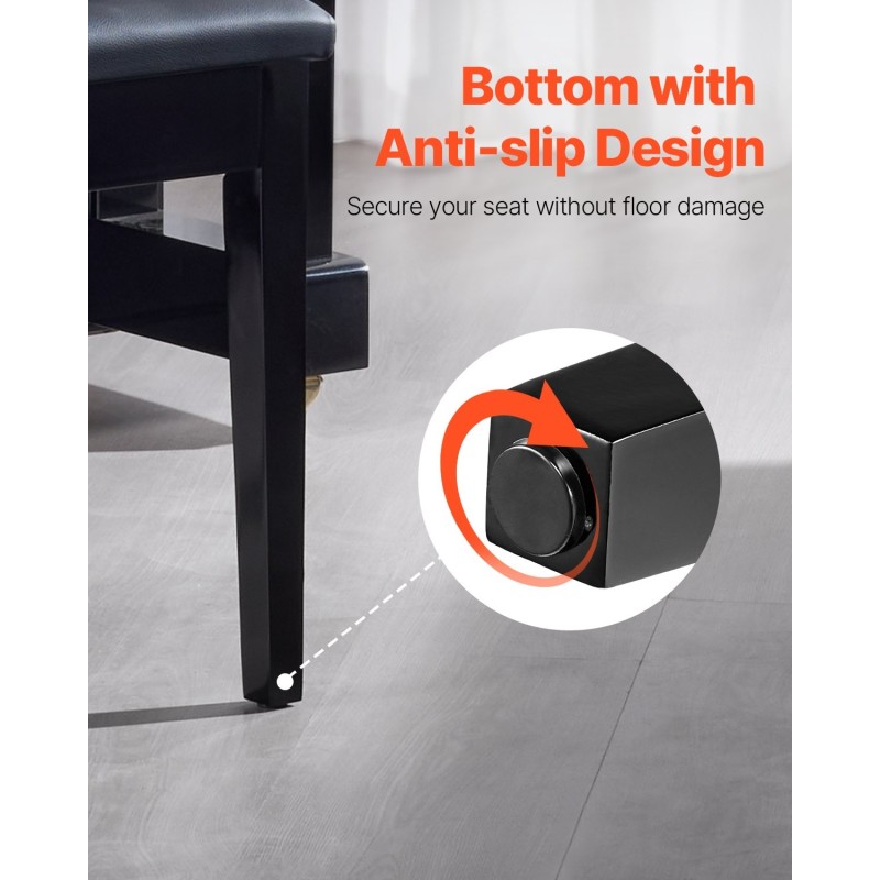 Pianopenkki pehmustetulla istuimella tilavalla säilytystilalla vesitiivis keinonahka kestävä täyspuurunko liukuesteiset