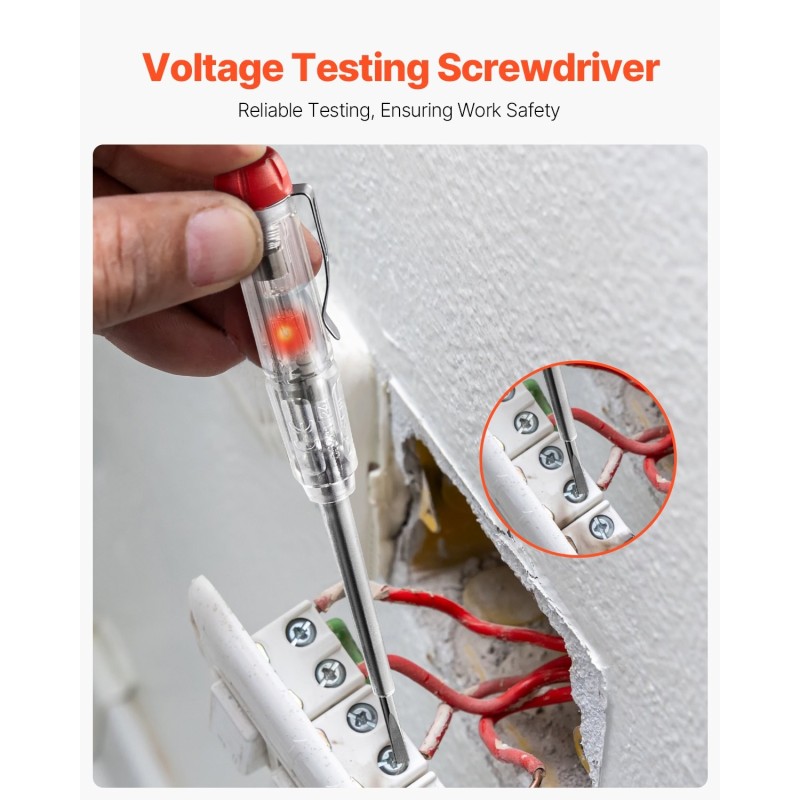 Eristetty 11-osainen ruuvimeisselisarja 1000V magneettikärjillä ergonomisilla kahvoilla jännitetesterillä sähköasennuksiin