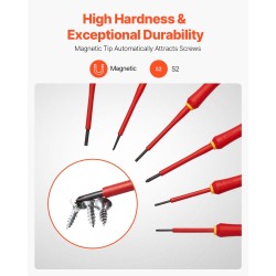 Eristetty 6-osainen ruuvimeisselisarja 1000V magneettikärjillä ja laukulla