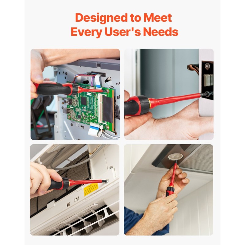 Eristetty 13-osainen ruuvimeisselisarja 1000V magneettikärjet ergonomiset kahvat kompakti kotelo