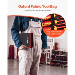 12-osainen eristetty ruuvimeisseli- ja pihdisarja 1000 V magneettikärjillä työkalulaukulla