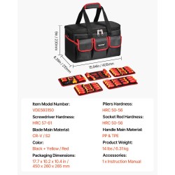 Eristetty 50-osainen työkalusarja sähköasennuksiin 1000V magneettikärjillä