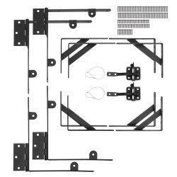 Portin kulmavahvikesarja rautainen kolmiorakenteinen säänkestävä 2 settiä 2x4 puukoolle