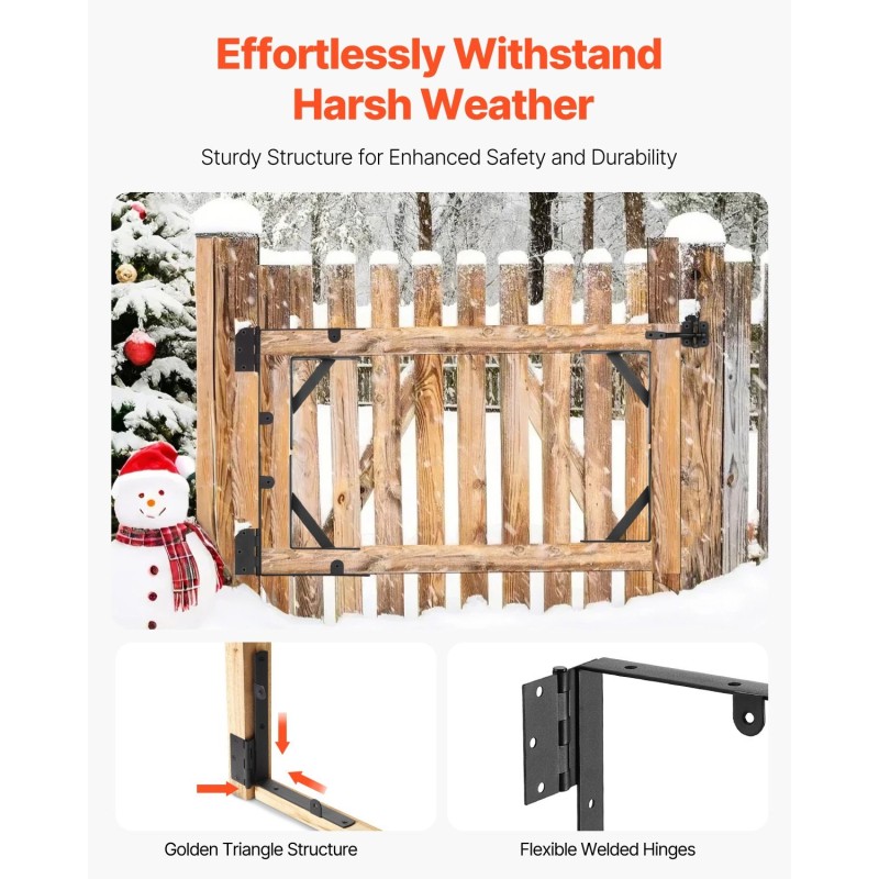 Portin kulmavahvikesarja rautainen kolmiorakenteinen säänkestävä 2 settiä 2x4-puukoolle