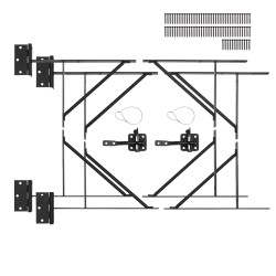 Portin kulmatukisarja rautainen 8 osaa musta ulkokäyttöön