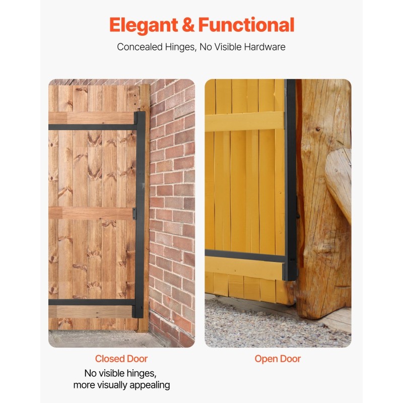 Rautainen säädettävä portin runkosarja 1524–2438 mm leveys 4–5 jalan aitoihin