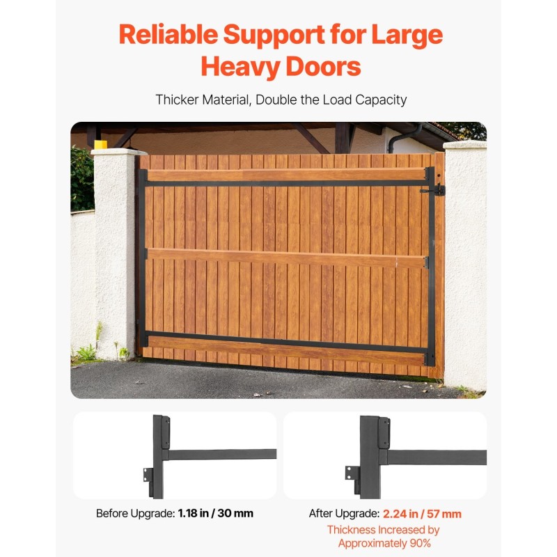 Rautainen portin rakennussarja säädettävä 40–72 tuumaa ulkokäyttöön sisältää saranat ja salpalukon