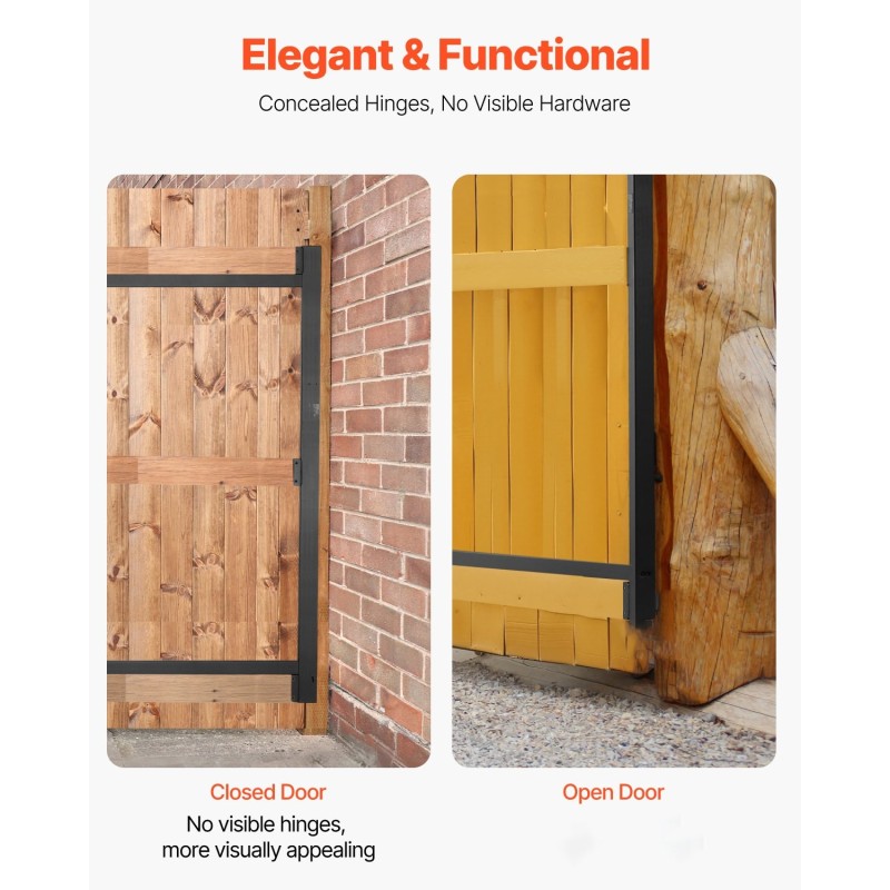 Rautainen portin rakennussarja säädettävä 40–72 tuumaa ulkokäyttöön sisältää saranat ja salpalukon