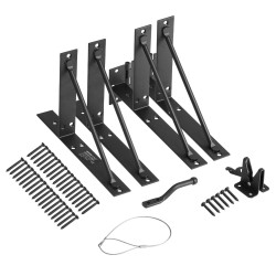 Portin kulmavahvikesarja rautainen 4 kpl sopii 2x4-tuuman puulle ulkokäyttöön