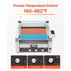 Nakkigrillikone ruostumatonta terästä 2400W 11 rullaa 30 kpl