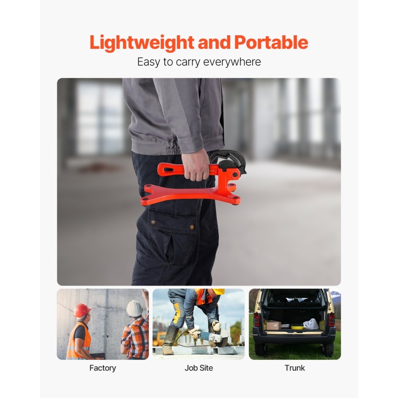 Siirrettävä putkipenkki alumiiniseosrunko teräsleuoilla 1/8–1-1/2 tuumalle