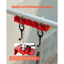 Putkihitsausruuvipenkki valurautainen 12,7–203,2 mm putkille kaksoisketjuilla ja kampikahvoilla