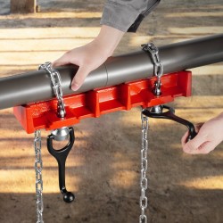 Putkihitsausruuvipenkki valurautainen 12,7–203,2 mm putkille kaksoisketjuilla ja kampikahvoilla