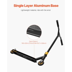 Temppupotkulauta 6063-alumiinidekki liukuestopinta 100 mm PU-renkaat ABEC-9 aloittelijoille